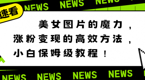 【副业8733期】美女图片的魔力，涨粉变现的高效方法，小白保姆级教程！-副业大全