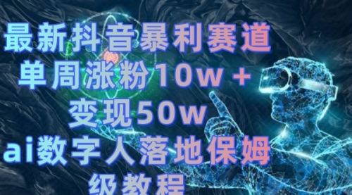 【副业8738期】最新抖音暴利赛道，单周涨粉10w＋变现50w的ai数字人落地保姆级教程-副业大全