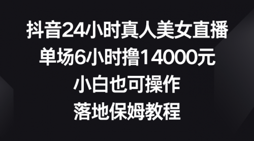 【副业8754期】抖音24小时真人美女直播，单场6小时撸14000元-副业大全