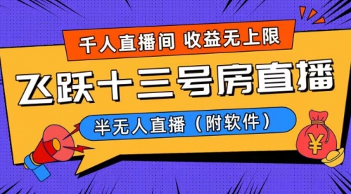 【副业8791期】爆火飞跃十三号房半无人直播，一场直播上千人，日入过万！-副业大全