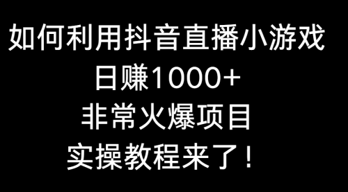 【副业8921期】如何利用抖音直播小游戏日赚1000+，非常火爆项目，实操教程来了！-副业大全