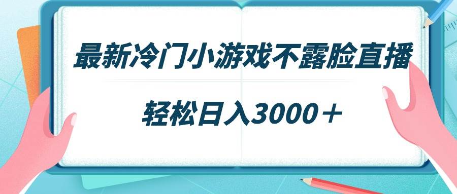 最新冷门小游戏不露脸直播，场观稳定几千，轻松日入3000＋-副业大全