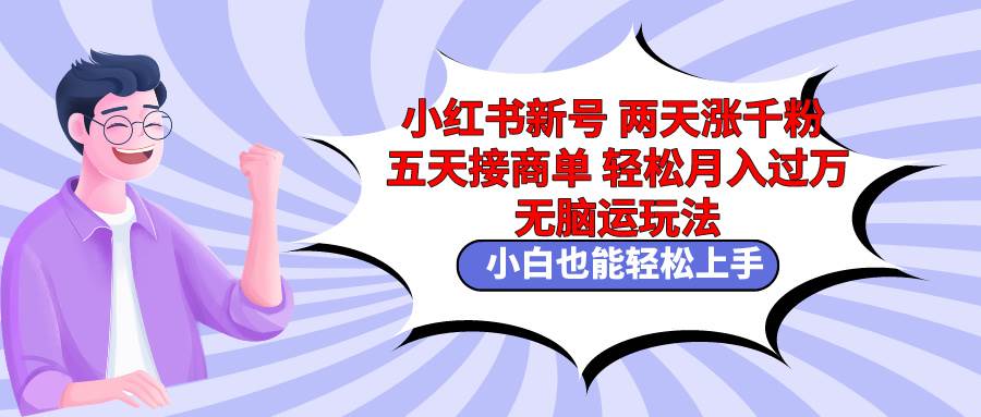 小红书新号两天涨千粉五天接商单轻松月入过万 无脑搬运玩法 小白也能轻…-副业大全