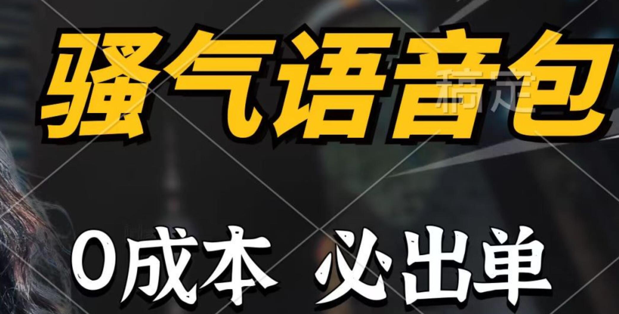 骚气语音包，0成本一天1000+，闭着眼也能出单，详细教程！-副业大全