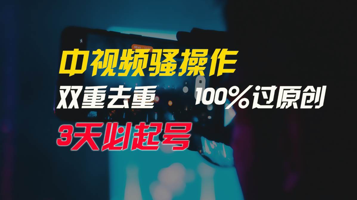 中视频骚操作，双重去重100%过原创，3天比必起号，简单无脑，月入3W+-副业大全