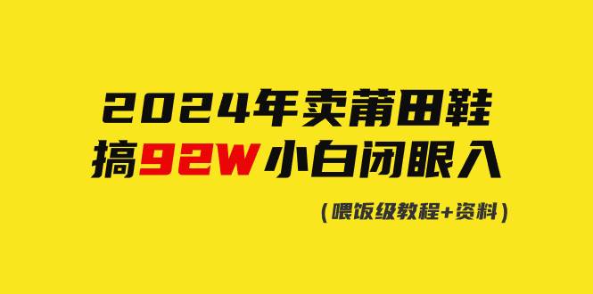 2024年卖莆田鞋，搞了92W，小白闭眼操作！-副业大全