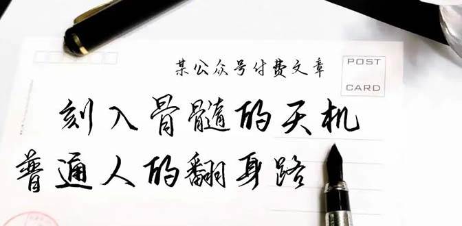 某公众号付费文章：刻入骨髓的天机，揭露“普通人的翻身路” 这件通天大事-副业大全