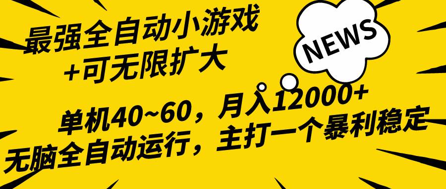 2024最新全网独家小游戏全自动，单机40~60,稳定躺赚，小白都能月入过万-副业大全