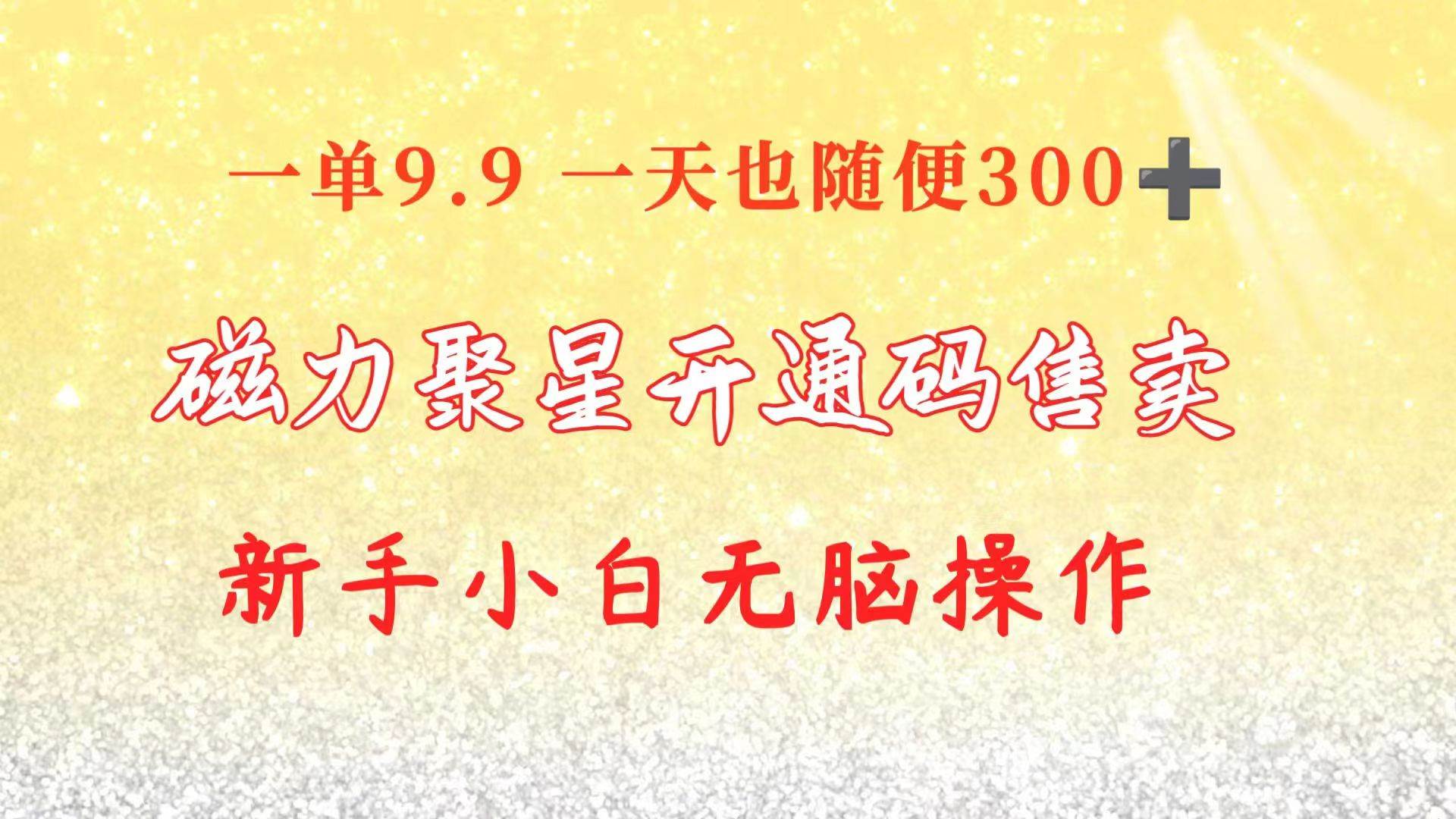 快手磁力聚星码信息差 售卖  一单卖9.9  一天也轻松300+ 新手小白无脑操作-副业大全