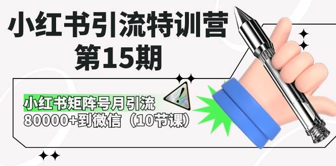 小红书引流特训营-第15期，小红书矩阵号月引流80000+到微信（10节课）-副业大全
