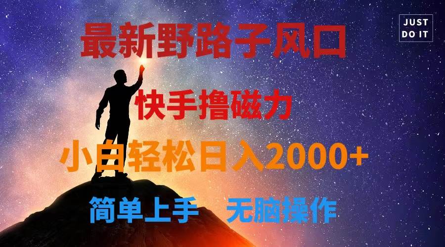 最新风口！快手撸磁力，野路子，小白无脑操作日入2000+-副业大全