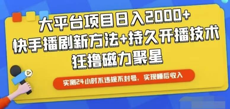 快手24小时无人直播，真正实现睡后收益-副业大全