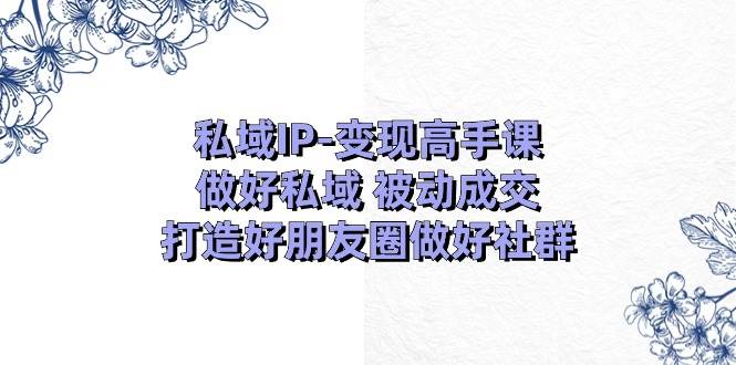 私域IP-变现高手课：做好私域 被动成交，打造好朋友圈做好社群（18节）-副业大全