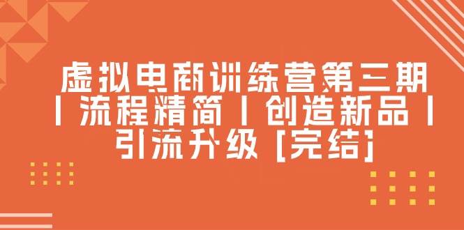 虚拟电商训练营第三期丨流程精简丨创造新品丨引流升级 [完结]-副业大全