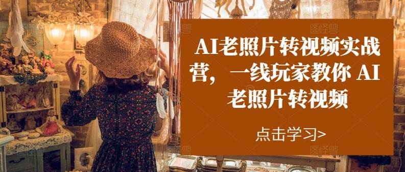 AI老照片转视频实操训练营，一线玩家教你AI老照片转视频-副业大全