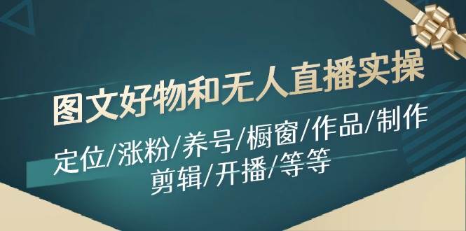 图文好物和无人直播实操：定位/涨粉/养号/橱窗/作品/制作/剪辑/开播/等等-副业大全