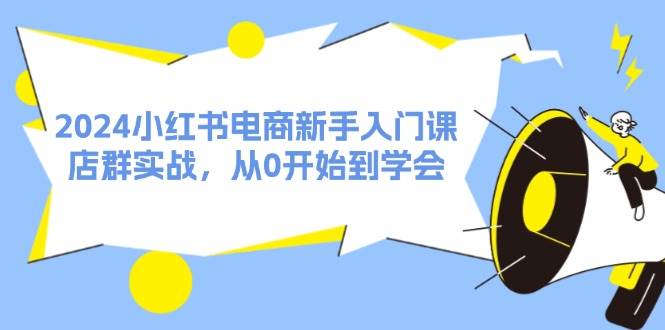 2024小红书电商新手入门课，店群实战，从0开始到学会（31节）-副业大全