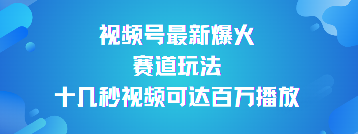 视频号最新爆火赛道玩法，流量巨大，视频制作简单，轻松月入数万-副业大全