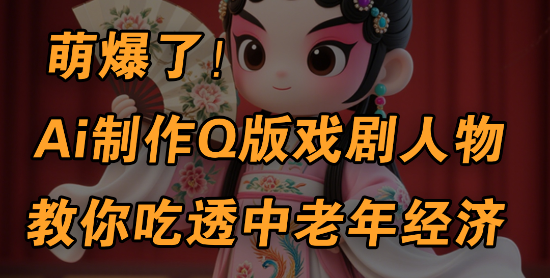 用Ai制作Q版戏剧人物，手把手教你吃透中老年经济，5分钟一个成品，多渠道变现-副业大全