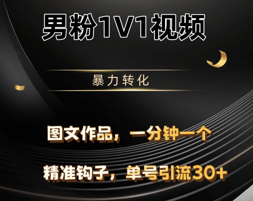 男粉1V1视频，硬改摄像头，高客单暴力转化，单日600+-副业大全