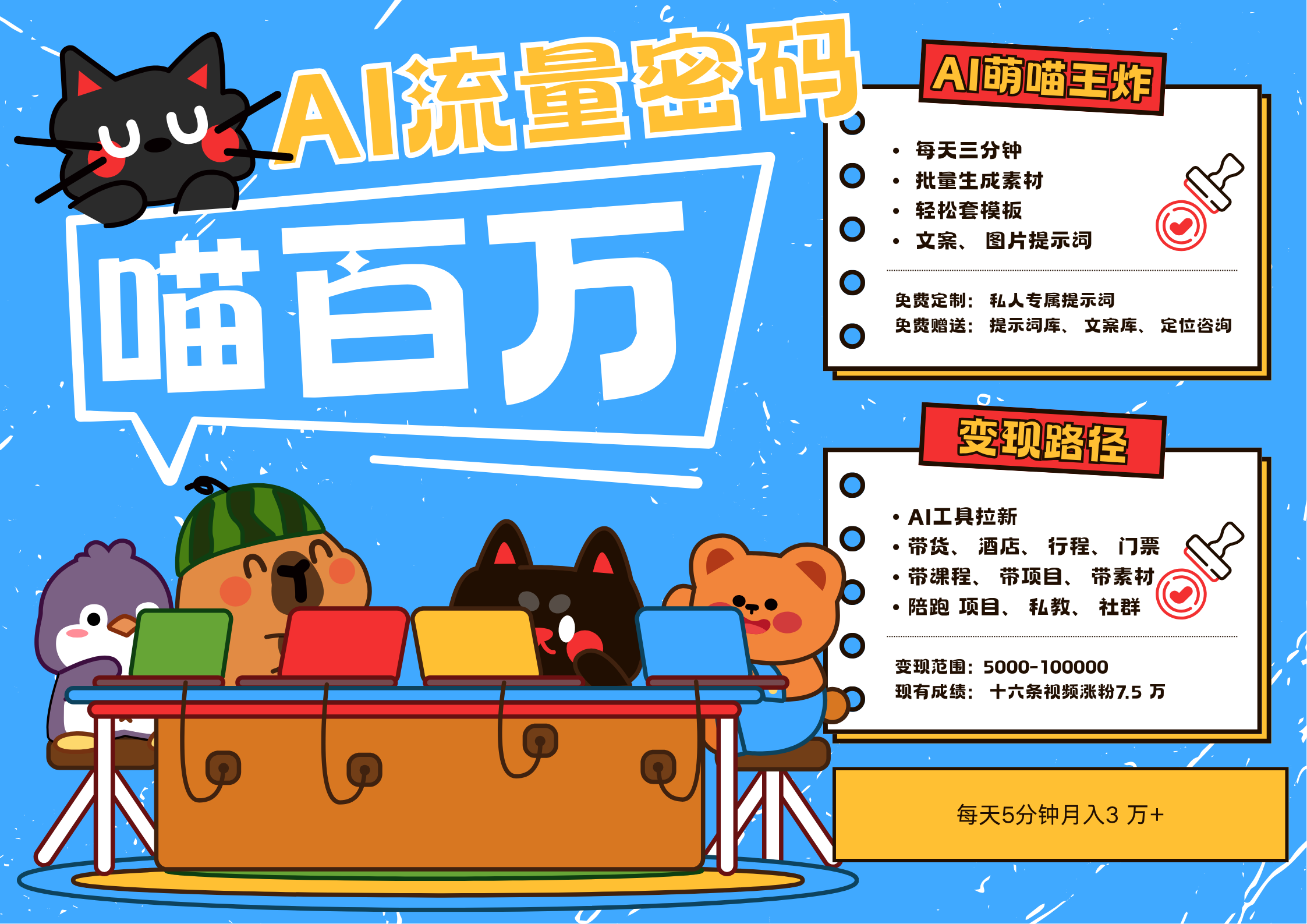 AI+宠物+旅行2025最火流量密码 轻松用AI宠物做文旅账号 可带货，带酒店，可以带行程，旅行社 小白三分钟学会 N种变现渠道 月入五位数  管道收益-副业大全