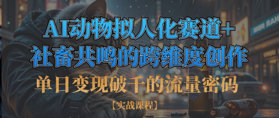 单日变现破千的流量密码,AI动物拟人化赛道+社畜共鸣的跨维度创作-副业大全