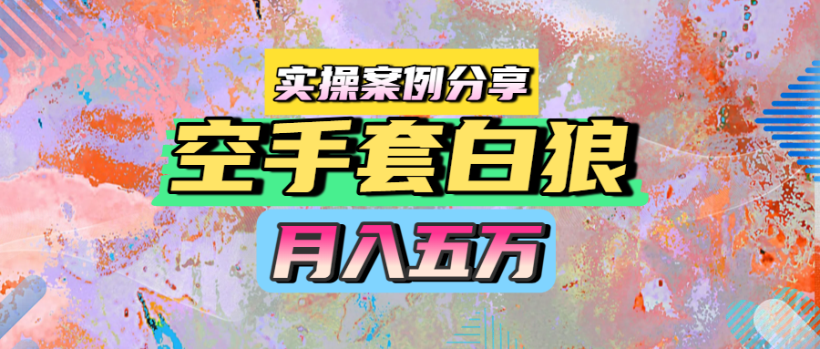 空手套白狼，月入五万，实操案例分享-副业大全