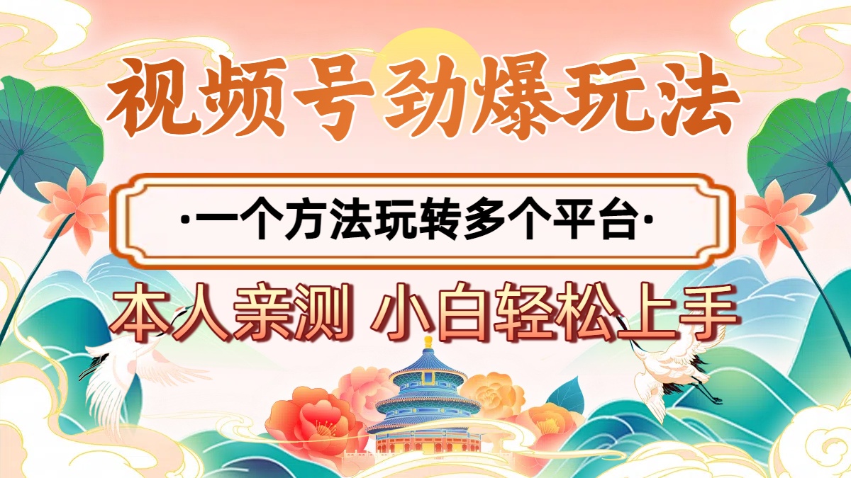 2025年视频号劲爆玩法，一个方法玩转多个平台 小白也能轻松上手-副业大全